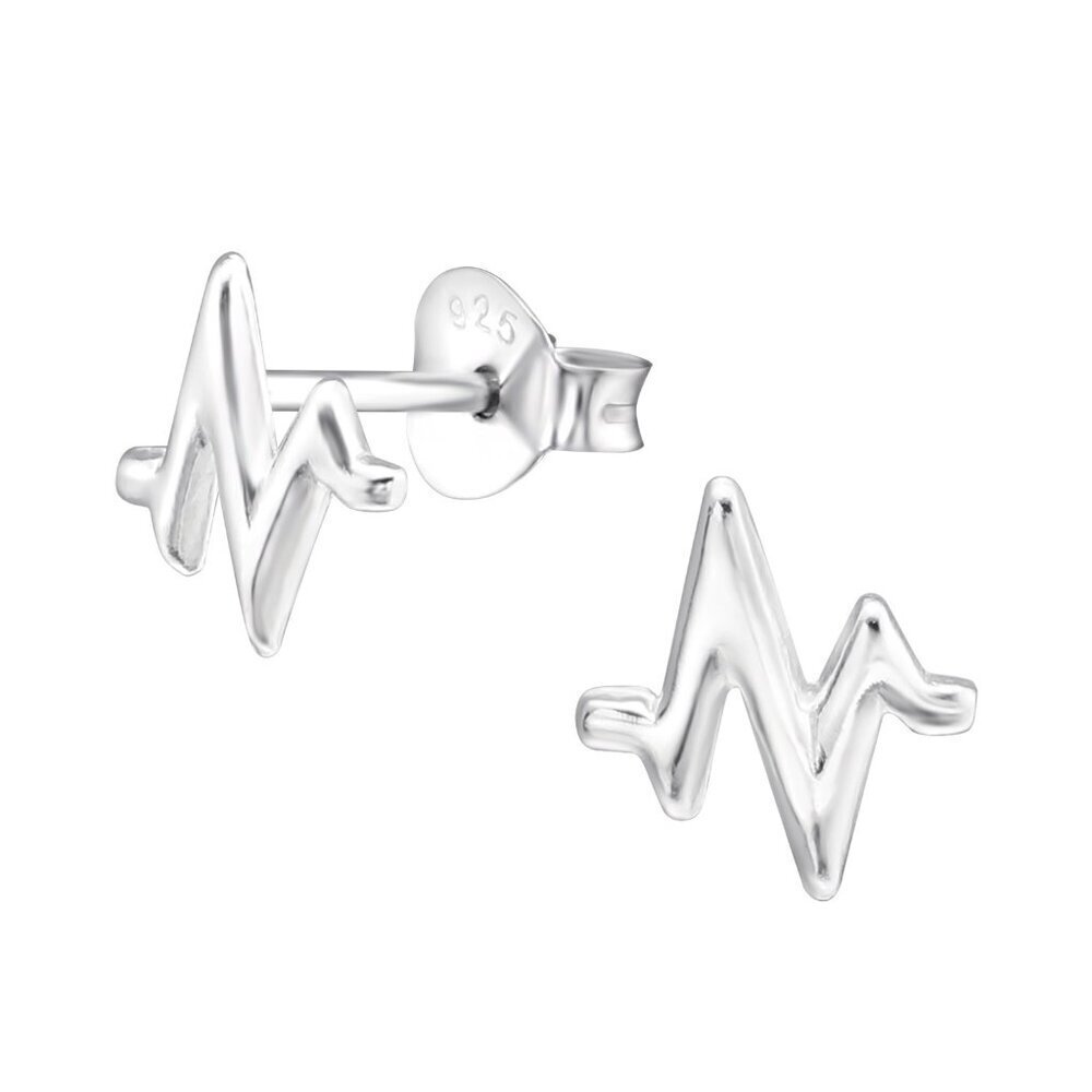 Sterling Silver Heartbeat Stud Earrings Nurse Doctor Gift Jewelry